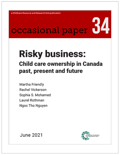 Occasional page 34.  Risky business:  Child care ownership in Canada past, present and future