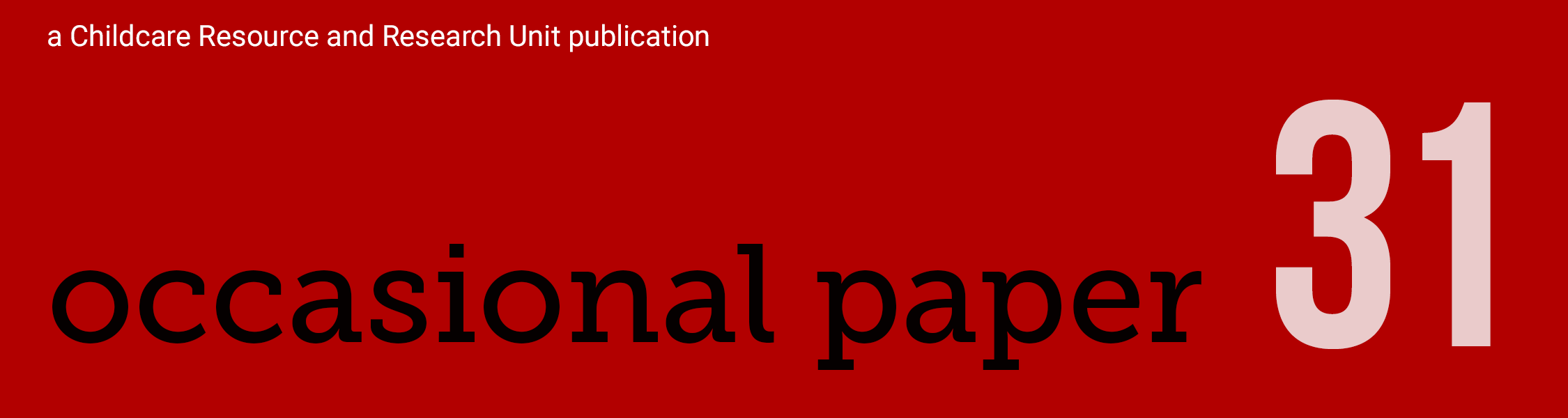 banner for occasional paper 31