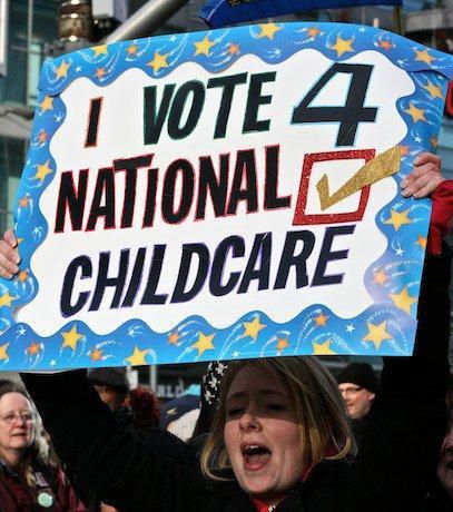 Child care program election rally 
