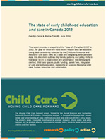 Cover image of 'The state of early childhood education and care in Canada 2012'