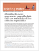 Front page of briefing note:  Advocating to ensure  governments make affordable child care available for all is a collective responsibility
